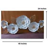 Thumbnail for White Flower Metal Wall Art (45 x 24 Inches)