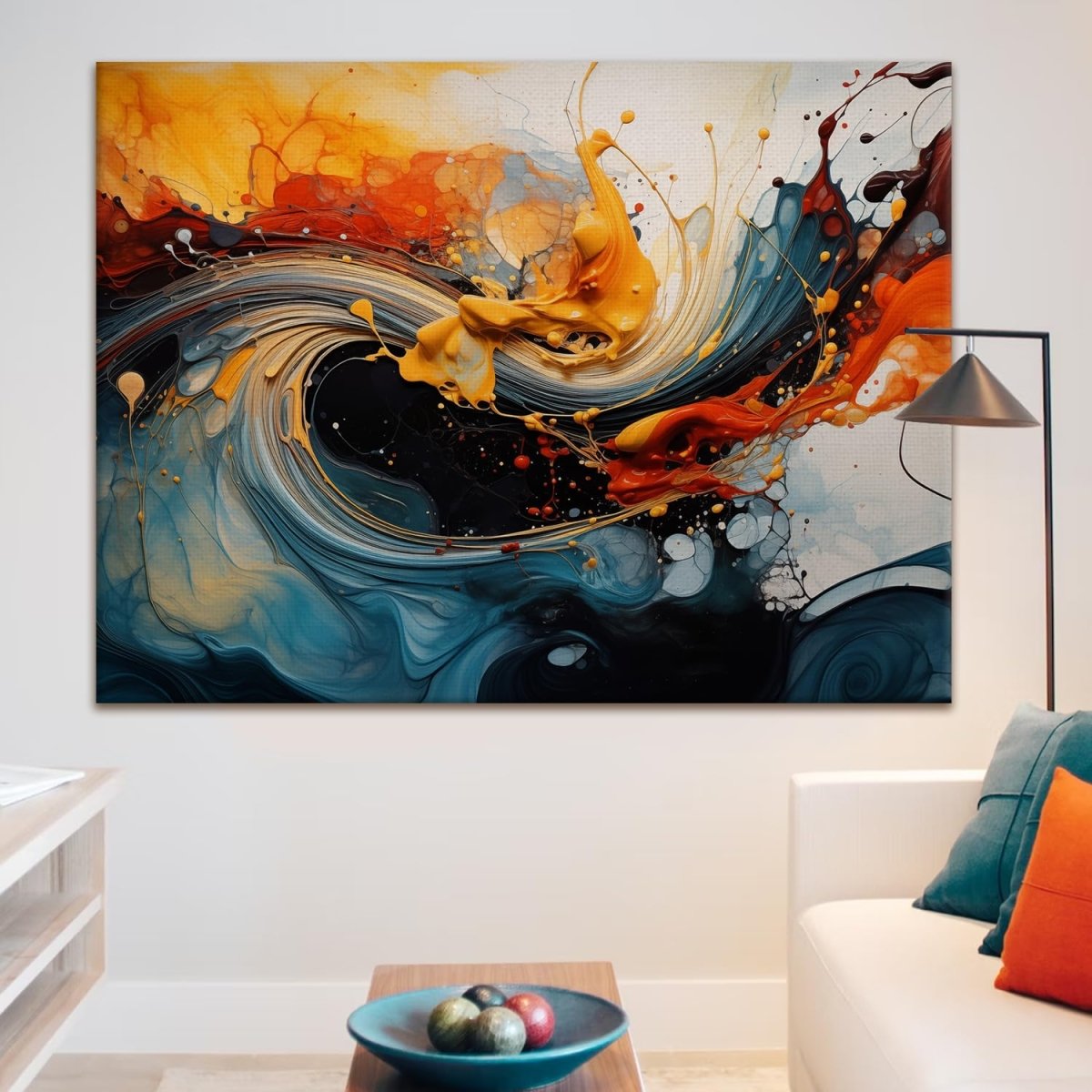 Yin and Yang Abstract Canvas Wall Art (48 x 36 Inches)