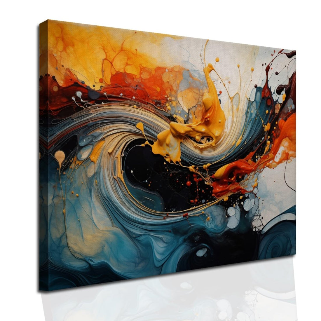 Yin and Yang Abstract Canvas Wall Art (48 x 36 Inches)